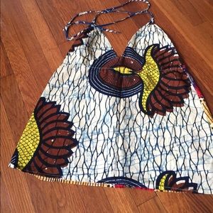 Anthropologie African Wax Print Halter